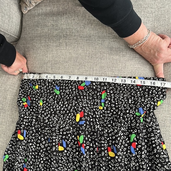 VINTAGE Midi Skirt Elastic Waist Yoke Confetti - Picture 8 of 9